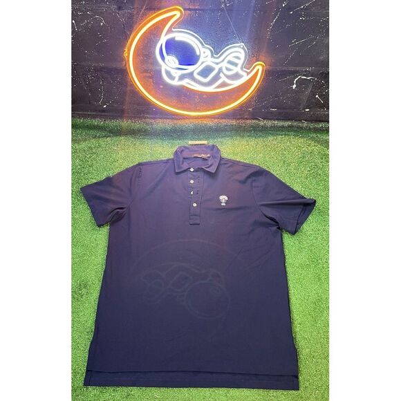 RLX‎ Ralph Lauren Mens Navy Blue Performance Golf Shirt Large Solid Comfort - Picture 1 of 6